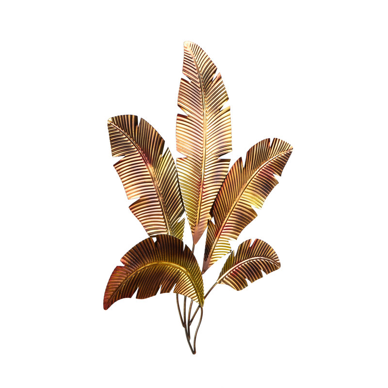 Bay Isle Home™ Stainless Steel Metal Palm Leaf Multi Colored Home Wall ...